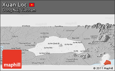 Gray Panoramic Map of Xuan Loc