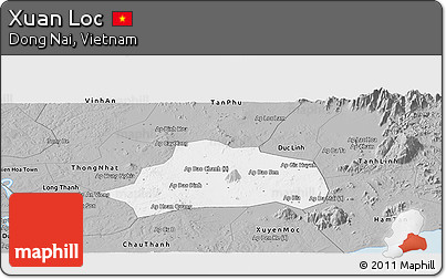 Gray Panoramic Map of Xuan Loc