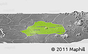 Physical Panoramic Map of Xuan Loc, desaturated