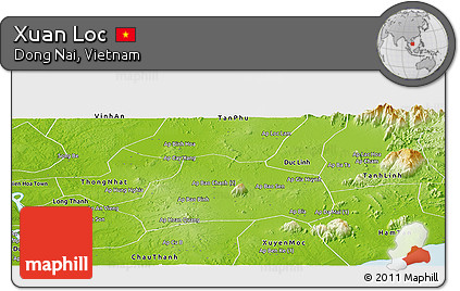 Physical Panoramic Map of Xuan Loc