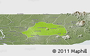 Physical Panoramic Map of Xuan Loc, semi-desaturated