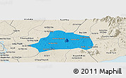 Political Panoramic Map of Xuan Loc, shaded relief outside