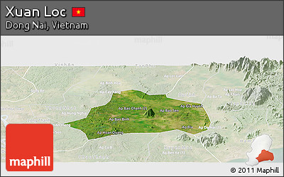 Satellite Panoramic Map of Xuan Loc, lighten