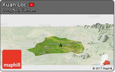 Satellite Panoramic Map of Xuan Loc, lighten