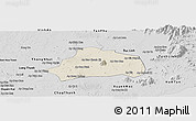 Shaded Relief Panoramic Map of Xuan Loc, desaturated