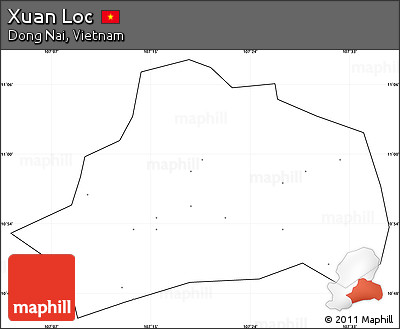 Blank Simple Map of Xuan Loc, cropped outside, no labels