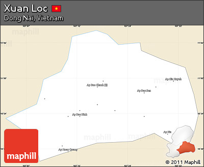 Classic Style Simple Map of Xuan Loc, single color outside