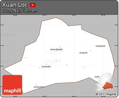Gray Simple Map of Xuan Loc, cropped outside