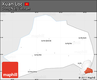 Silver Style Simple Map of Xuan Loc, single color outside