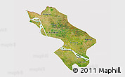 Satellite 3D Map of Dong Thap, cropped outside