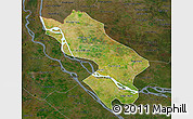 Satellite 3D Map of Dong Thap, darken