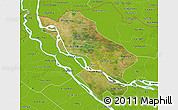Satellite 3D Map of Dong Thap, physical outside