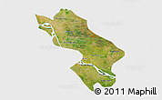 Satellite 3D Map of Dong Thap, single color outside