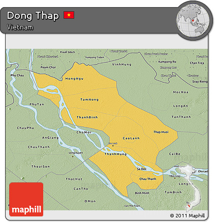 Savanna Style 3D Map of Dong Thap