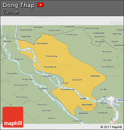 Savanna Style 3D Map of Dong Thap