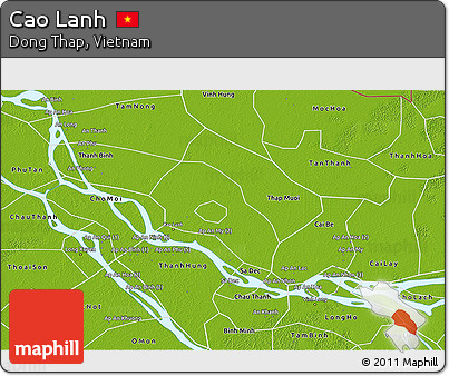 Physical 3D Map of Cao Lanh