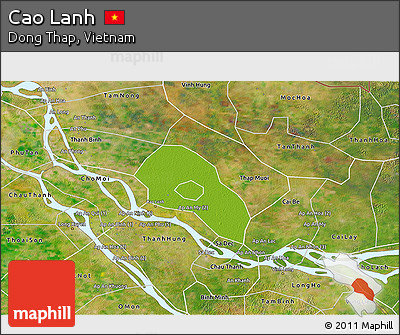 Physical 3D Map of Cao Lanh, satellite outside