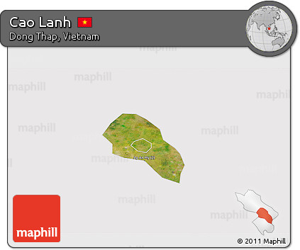 Satellite 3D Map of Cao Lanh, cropped outside