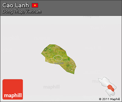 Satellite 3D Map of Cao Lanh, cropped outside