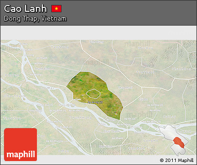 Satellite 3D Map of Cao Lanh, lighten