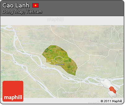 Satellite 3D Map of Cao Lanh, lighten