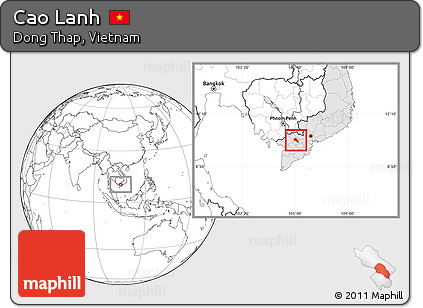 Blank Location Map of Cao Lanh, highlighted country