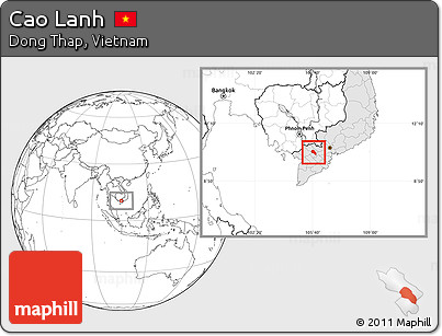 Blank Location Map of Cao Lanh, highlighted country
