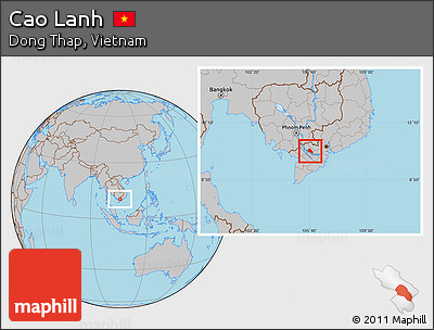 Gray Location Map of Cao Lanh