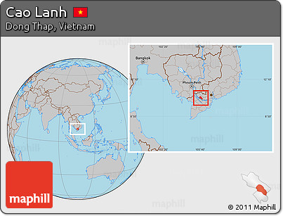 Gray Location Map of Cao Lanh