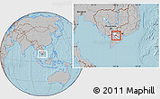 Gray Location Map of Cao Lanh, highlighted parent region, hill shading