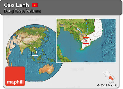 Satellite Location Map of Cao Lanh, highlighted country, highlighted parent region