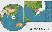 Satellite Location Map of Cao Lanh, highlighted country, highlighted parent region