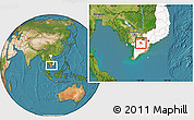Satellite Location Map of Cao Lanh, highlighted country