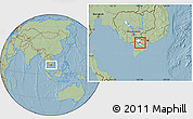 Savanna Style Location Map of Cao Lanh, highlighted parent region, hill shading