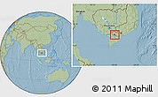 Savanna Style Location Map of Cao Lanh, hill shading
