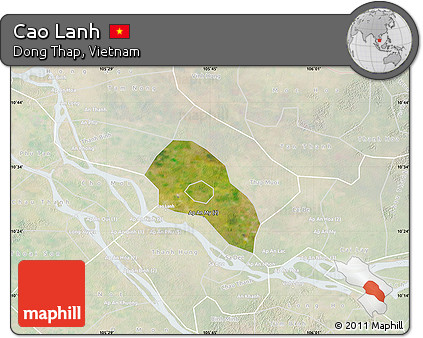 Satellite Map of Cao Lanh, lighten