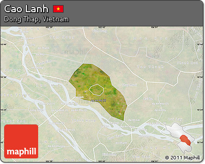 Satellite Map of Cao Lanh, lighten