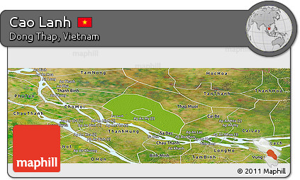Physical Panoramic Map of Cao Lanh, satellite outside