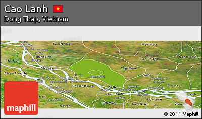 Physical Panoramic Map of Cao Lanh, satellite outside
