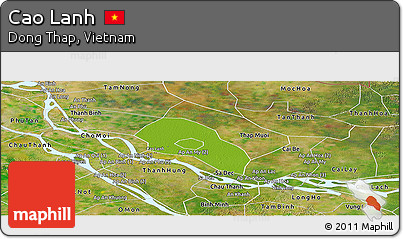 Physical Panoramic Map of Cao Lanh, satellite outside