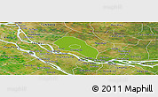 Physical Panoramic Map of Cao Lanh, satellite outside