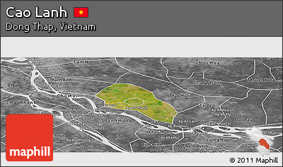 Satellite Panoramic Map of Cao Lanh, desaturated