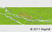 Satellite Panoramic Map of Cao Lanh, physical outside