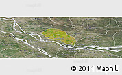 Satellite Panoramic Map of Cao Lanh, semi-desaturated