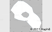 Gray Simple Map of Cao Lanh, single color outside