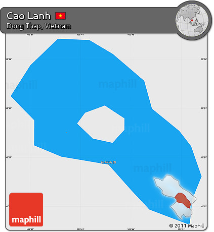 Political Simple Map of Cao Lanh, single color outside