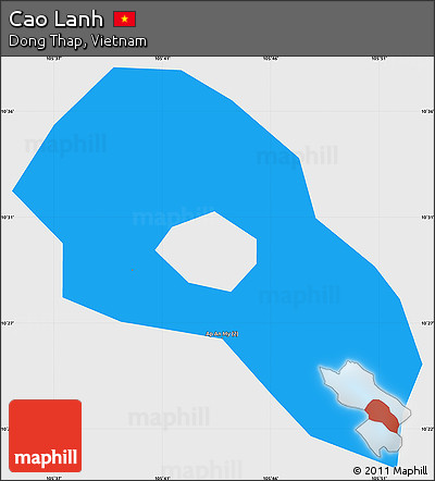 Political Simple Map of Cao Lanh, single color outside