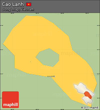 Savanna Style Simple Map of Cao Lanh, single color outside