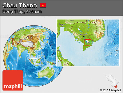 Physical Location Map of Chau Thanh, highlighted parent region