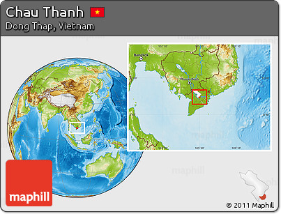 Physical Location Map of Chau Thanh, highlighted parent region